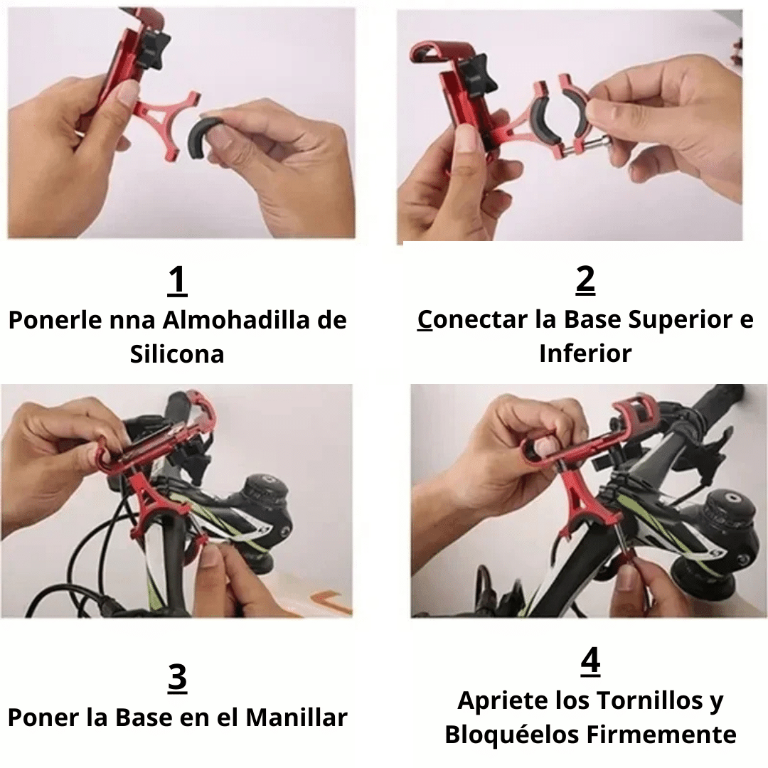 Soporte de Aluminio 360° para Motos y Bicicletas