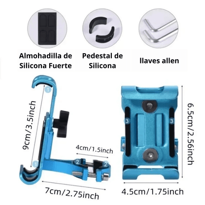 Soporte de Aluminio 360° para Motos y Bicicletas